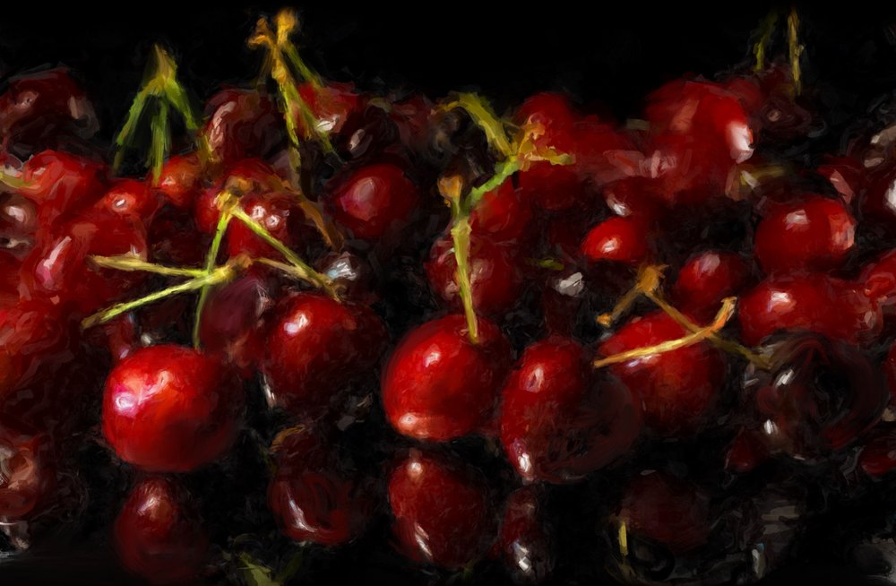 Cerejas vermelho-escuras de James Zamora