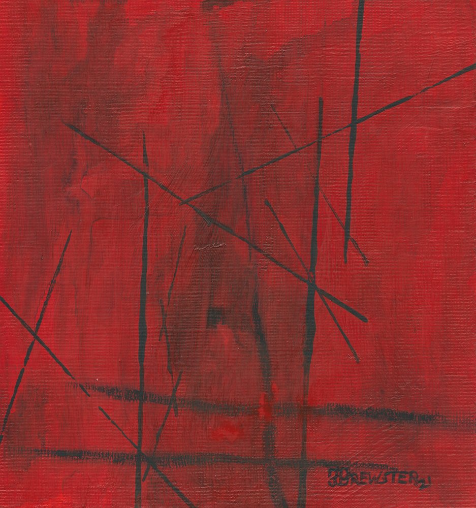 Linhas Vermelhas Abstratas de Janine Brewster