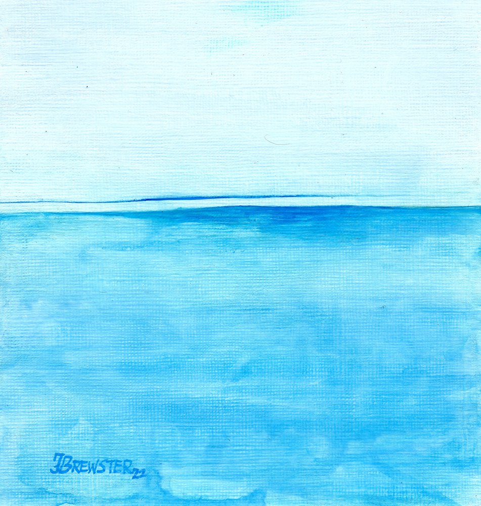 Paisagem Azul Tranquilizante - pintura de Janine Brewster