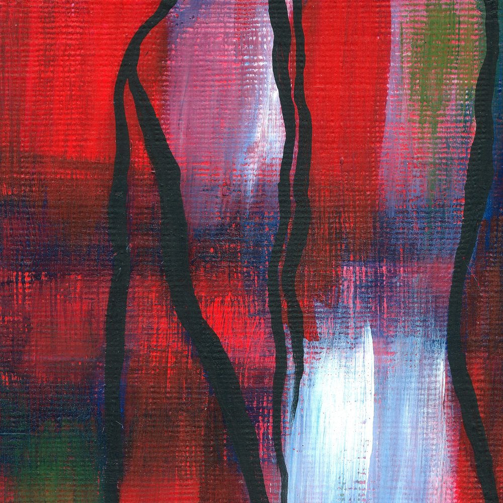 Linhas Vermelhas Abstratas Dinâmicas de Janine Brewster