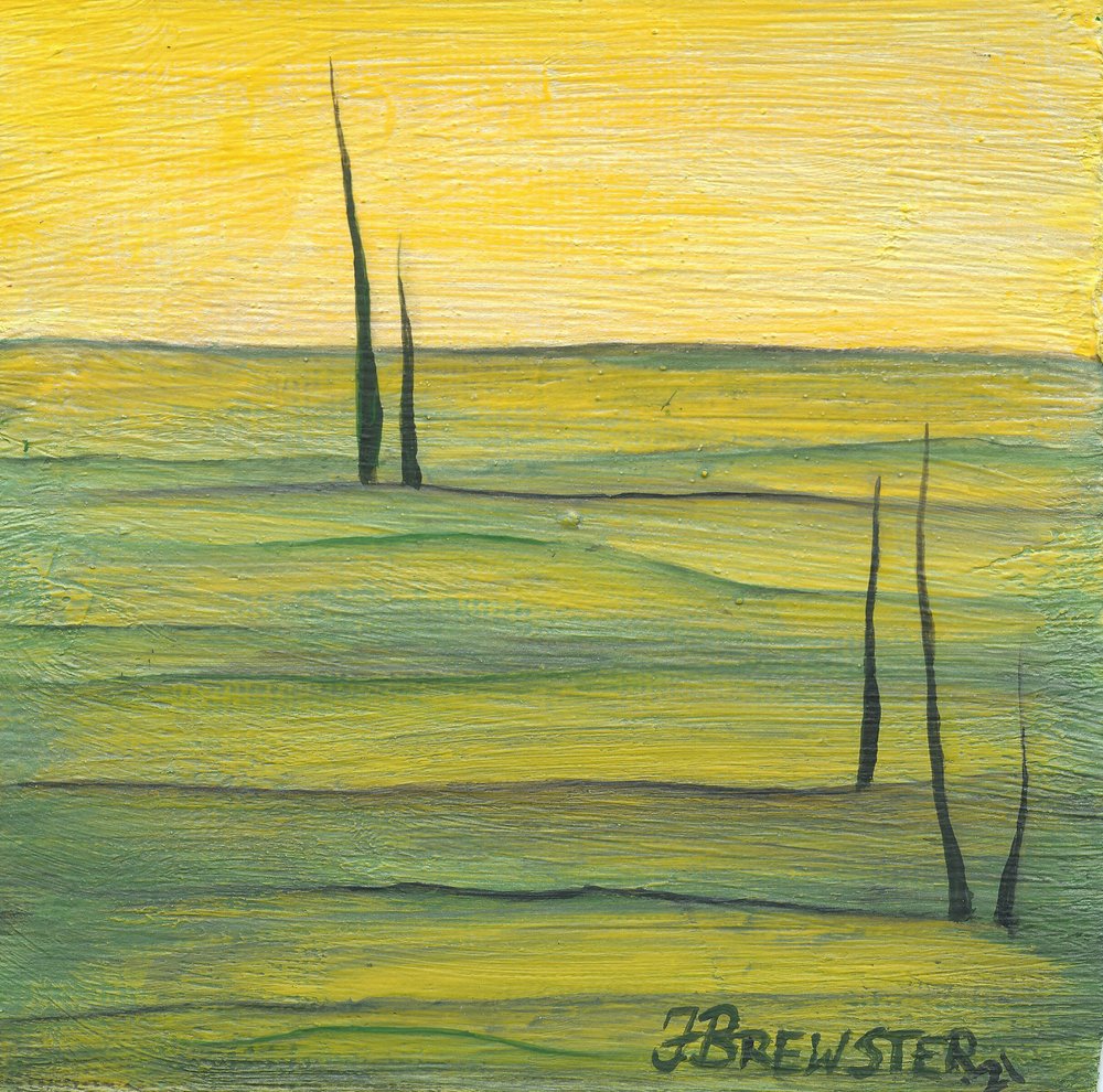 Paisagem Verde do Céu Dourado de Janine Brewster