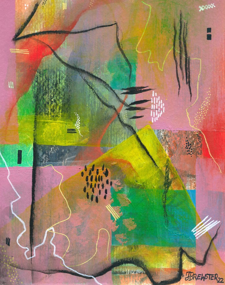 Camadas abstratas vibrantes de Janine Brewster