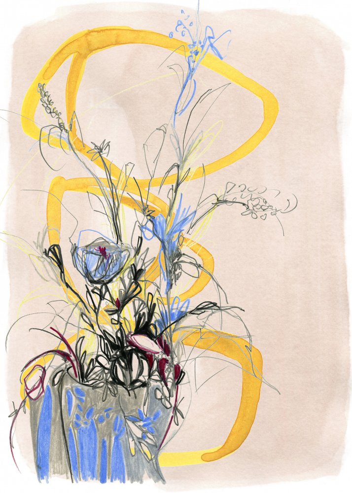 Esboço floral abstrato de Jenja Braun