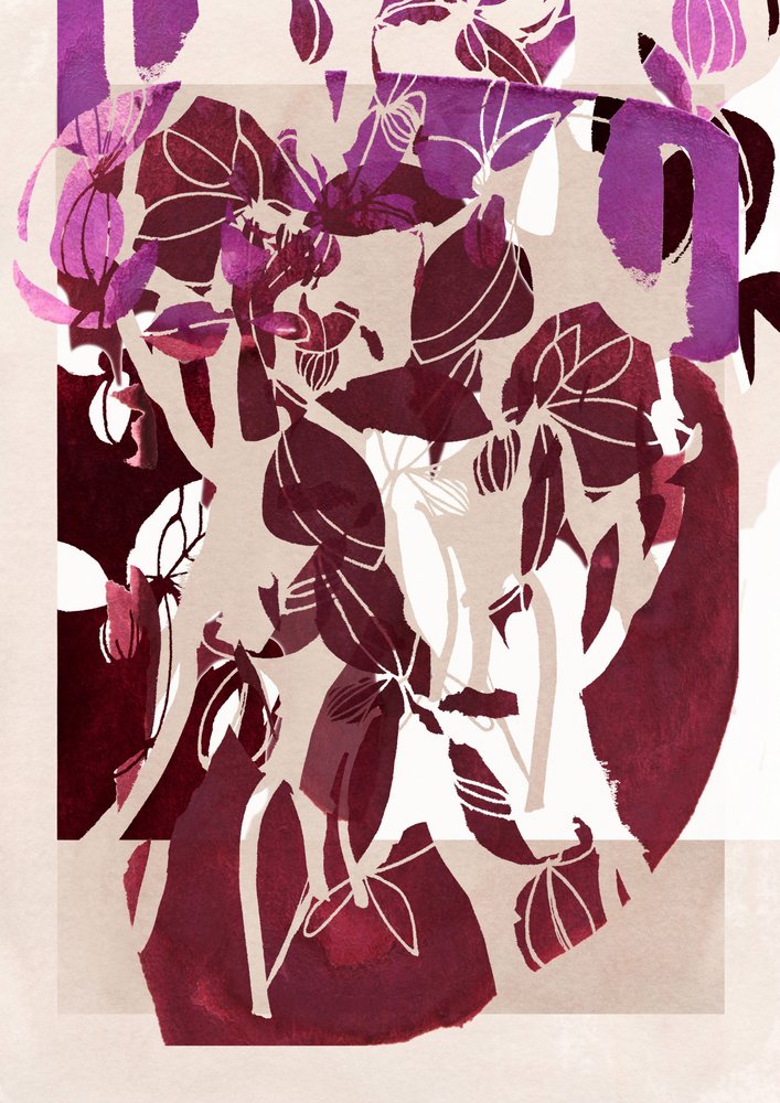Flores abstratas em magenta de Jenja Braun