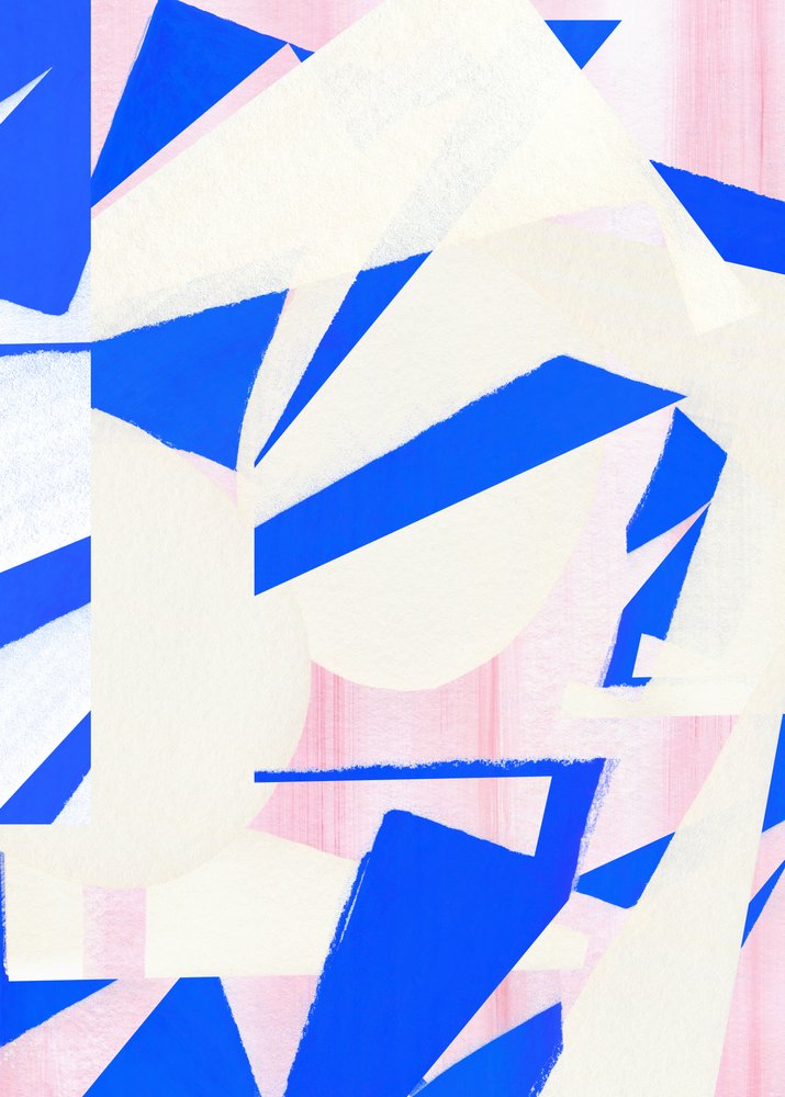 Formas em azul, rosa e negrito de Jenja Braun
