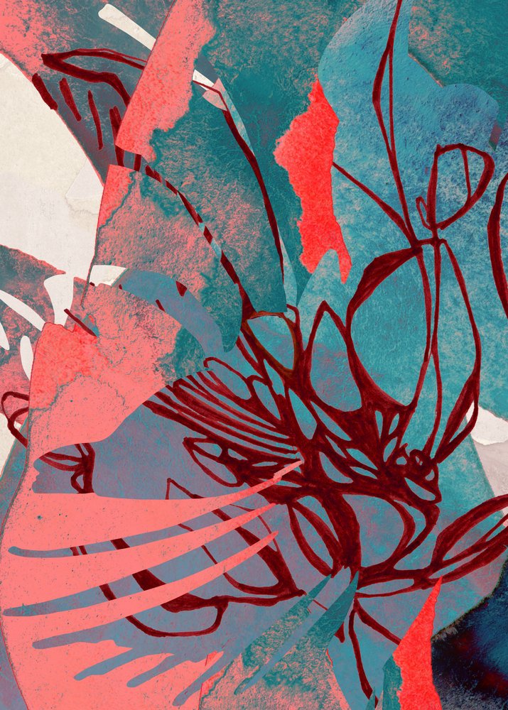 Coral Teal Organic Flow de Jenja Braun