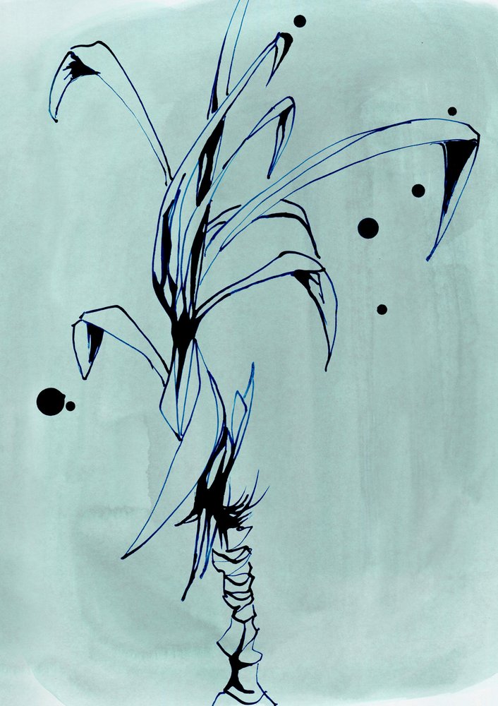 Desenho minimalista de uma planta de Jenja Braun