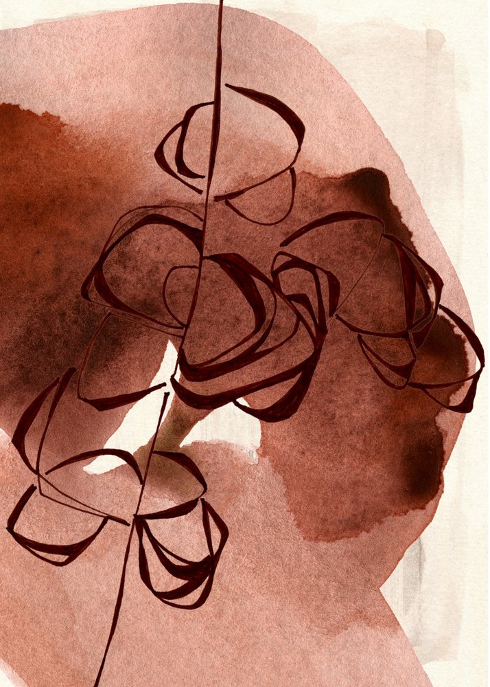 Abstrato floral em terracota de Jenja Braun