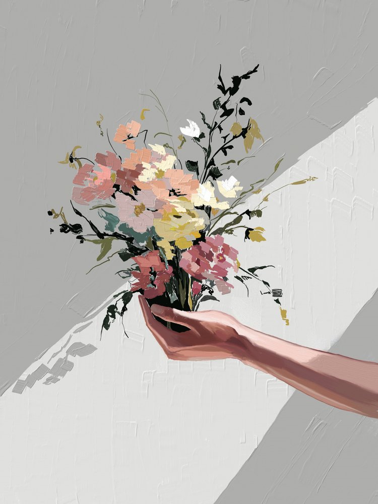Com flores na mão de Jenna Alheit