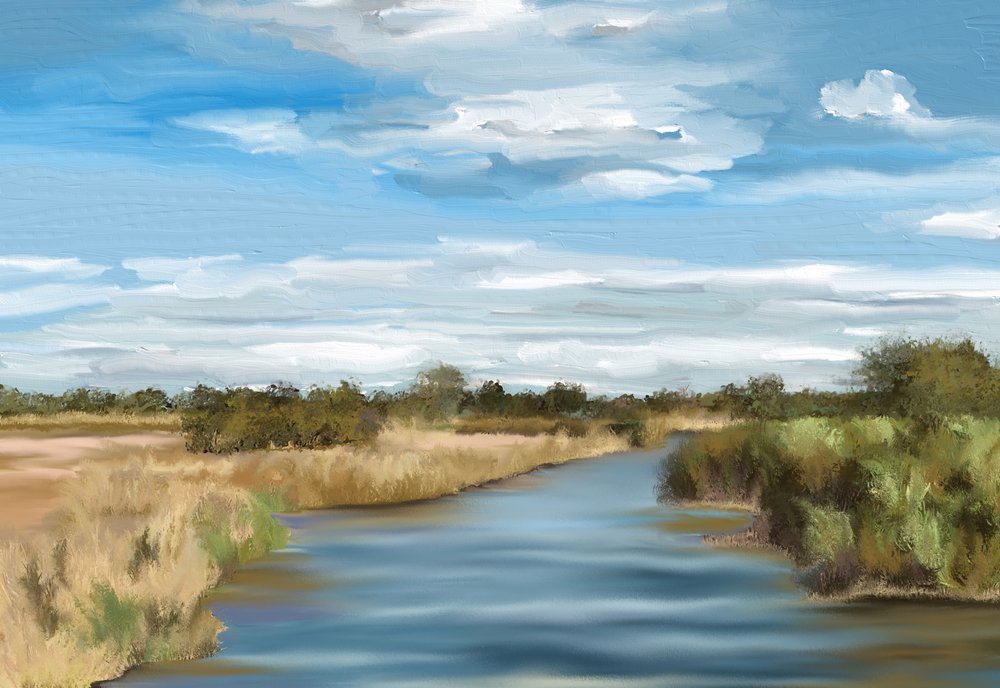 Paisagem tranquila junto ao rio de Jenna Alheit
