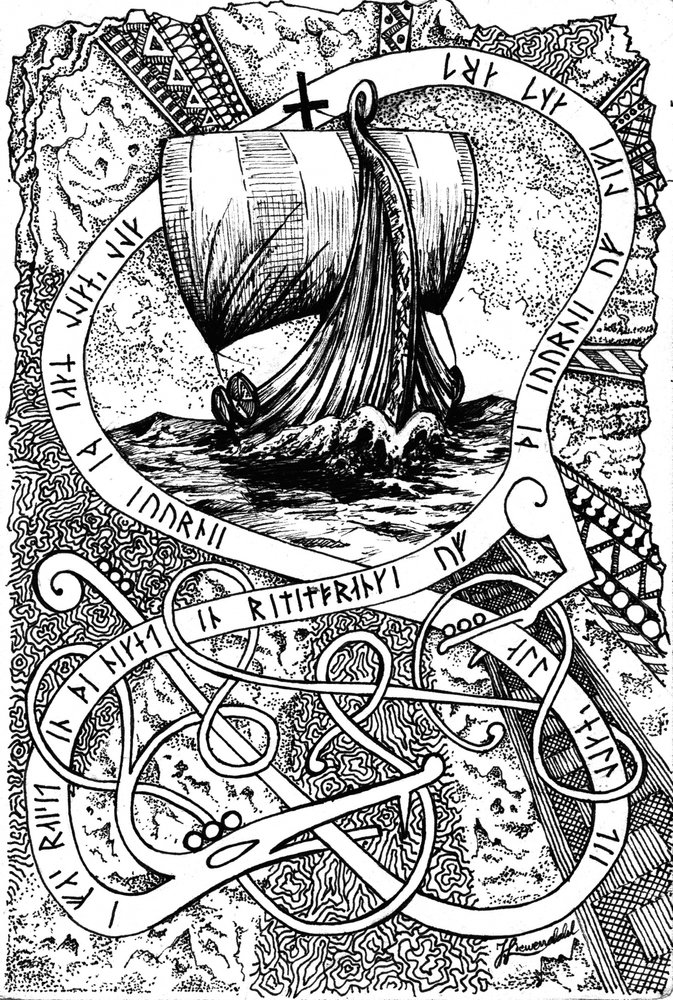 Navio rúnico nórdico de Johan Liewendahl