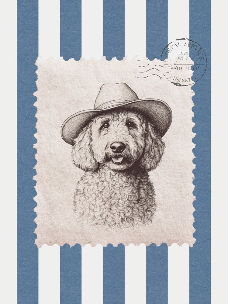 Selo do Cão Doodle Cowboy de Jolly and Dash