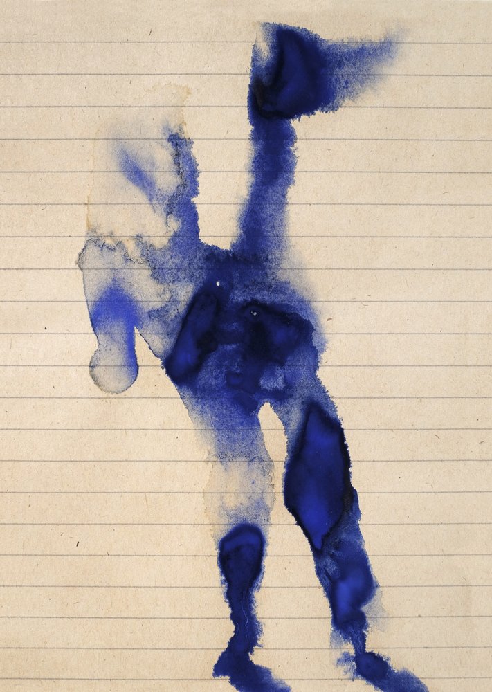 Mancha de tinta azul abstrata de Joshua Hoskins