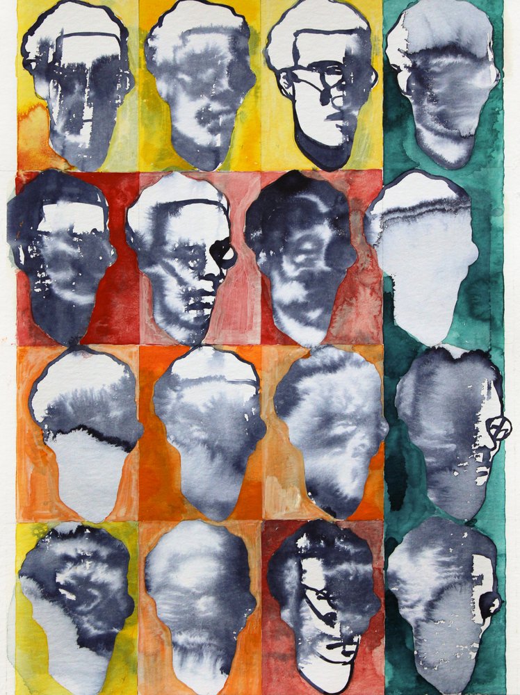 Grelha de rostos abstratos de Joshua Hoskins