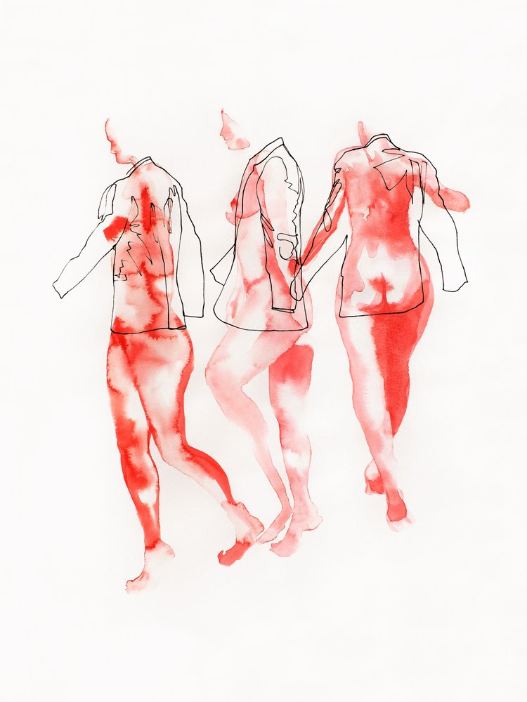 Figuras Vermelhas Abstratas de Joshua Hoskins