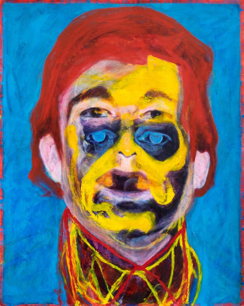 Retrato abstrato colorido de Joshua Hoskins