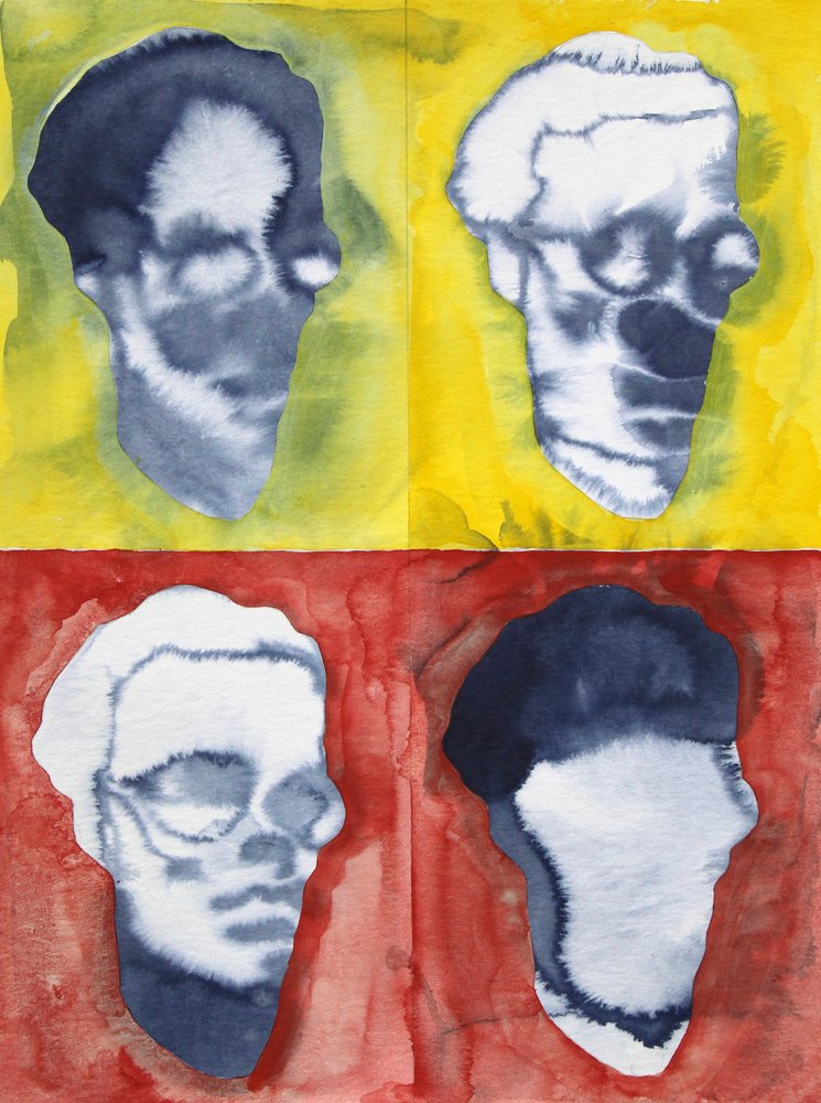 Cabeças em aquarela expressiva de Joshua Hoskins