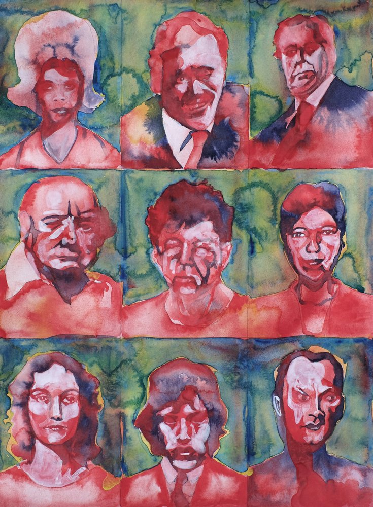 Nove expressões faciais de Joshua Hoskins