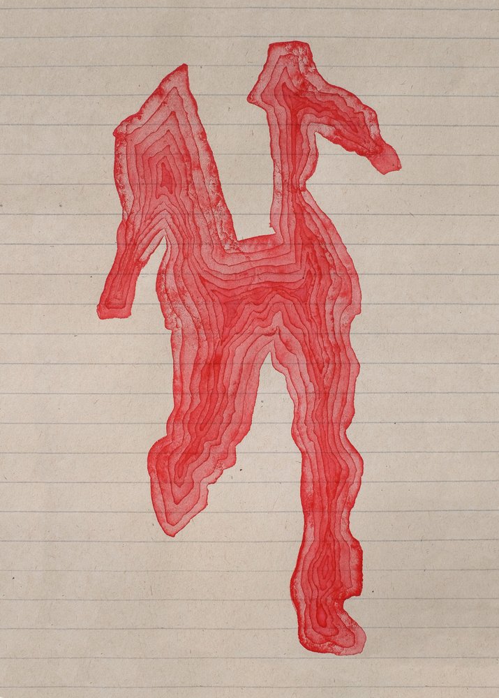 Figura com contorno vermelho de Joshua Hoskins
