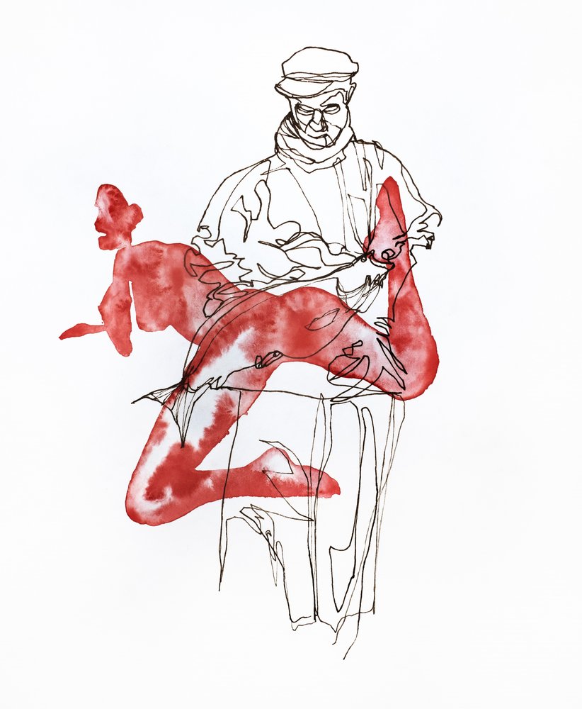 Pescador Nu de Vermelho de Joshua Hoskins