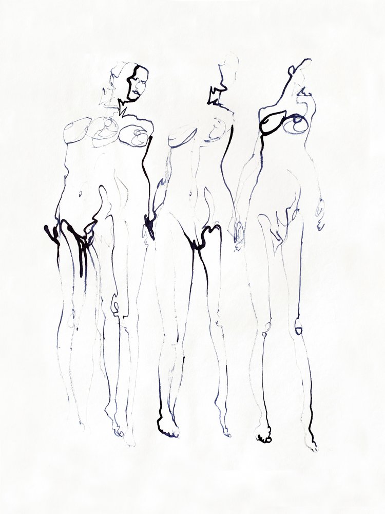 Três figuras elegantes de Joshua Hoskins