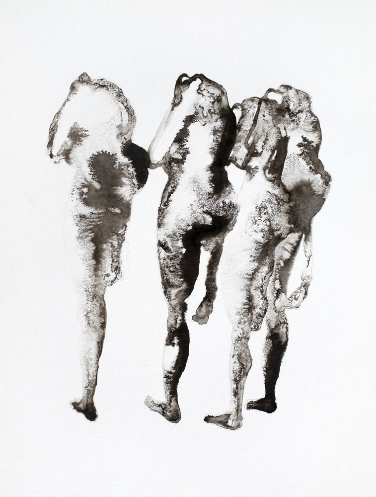 Três figuras a tinta de Joshua Hoskins