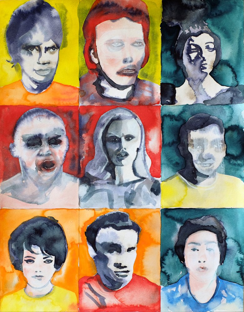 Grelha de retratos vibrantes de Joshua Hoskins