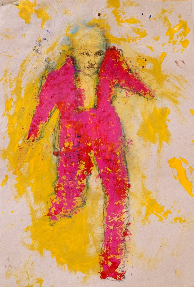 Figura em rosa vivo de Joshua Hoskins