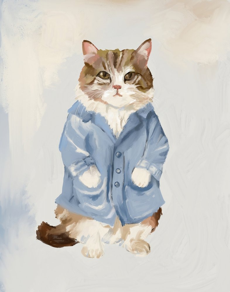 Gatinho fofo com casaco azul de Josie George