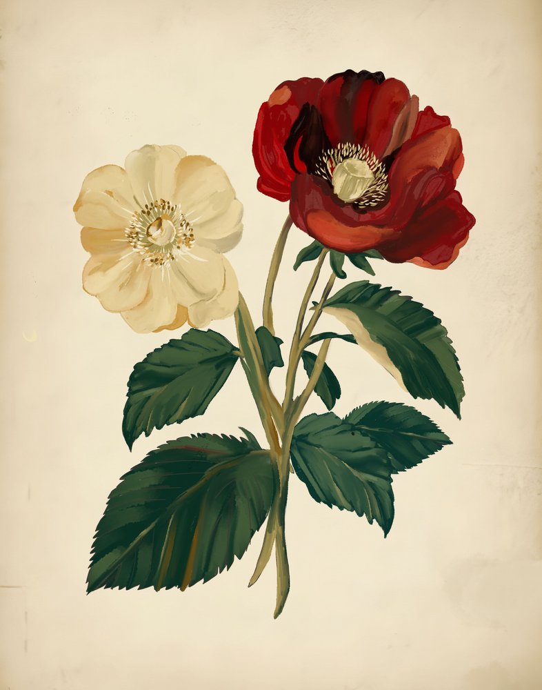 Flores elegantes vermelhas e amarelas de Josie George