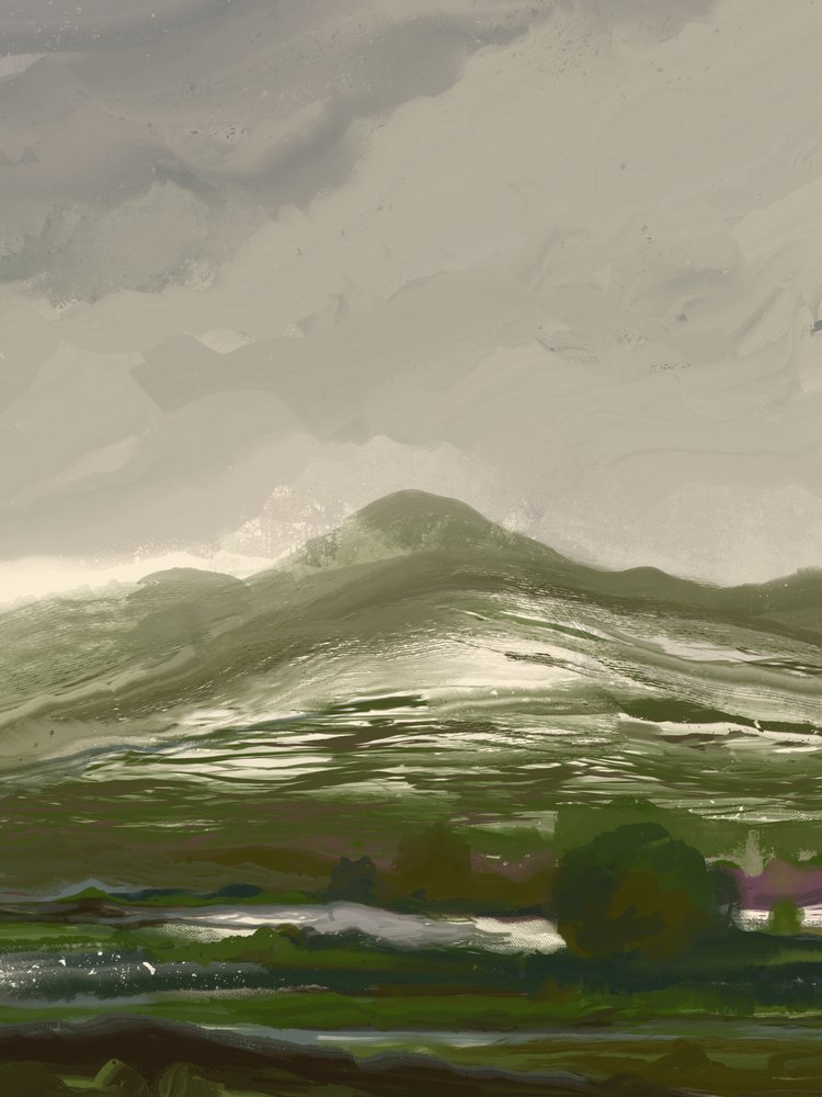 Vale da Montanha Verde Envolto em Nevoeiro de Josie George