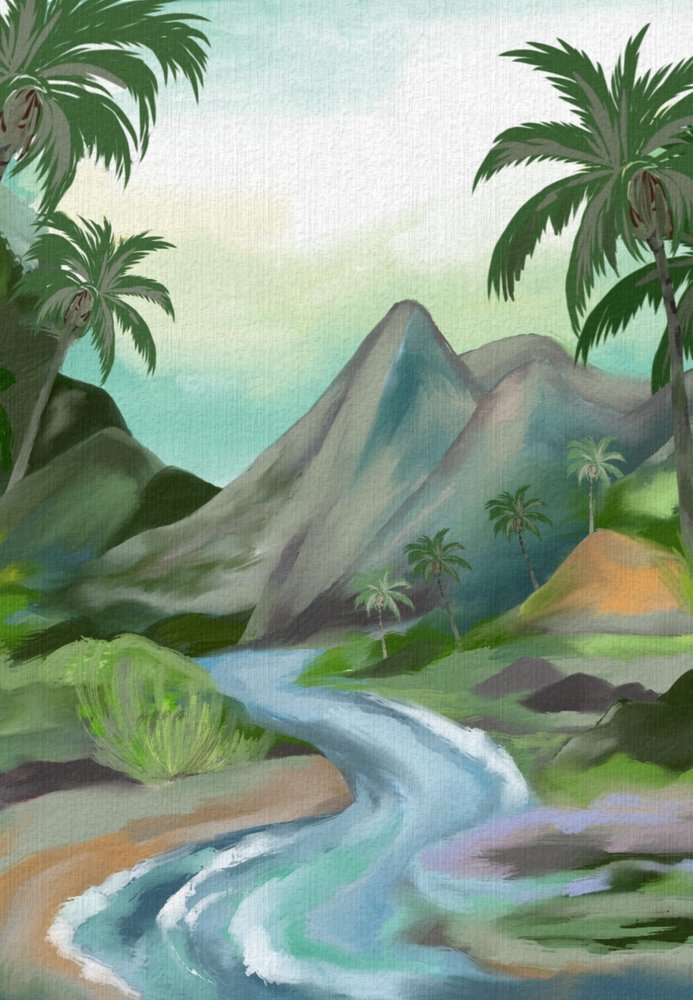 Rio de montanha tropical de Josie George