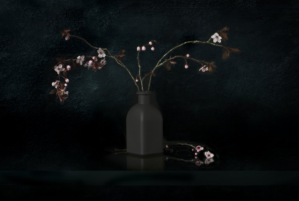 Natureza morta com flores de cerejeira de Juan Antonio Palacios
