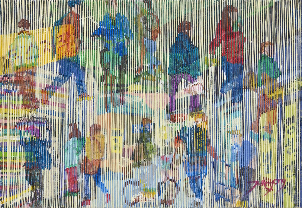 Multidão urbana abstrata de Jukyong Park