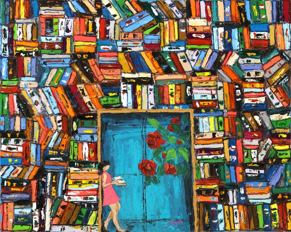 Entrada colorida da biblioteca de Jukyong Park