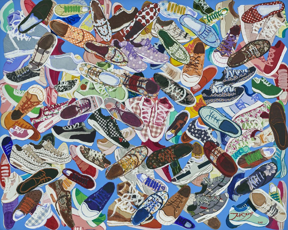 Coleção de sapatos coloridos de Jukyong Park