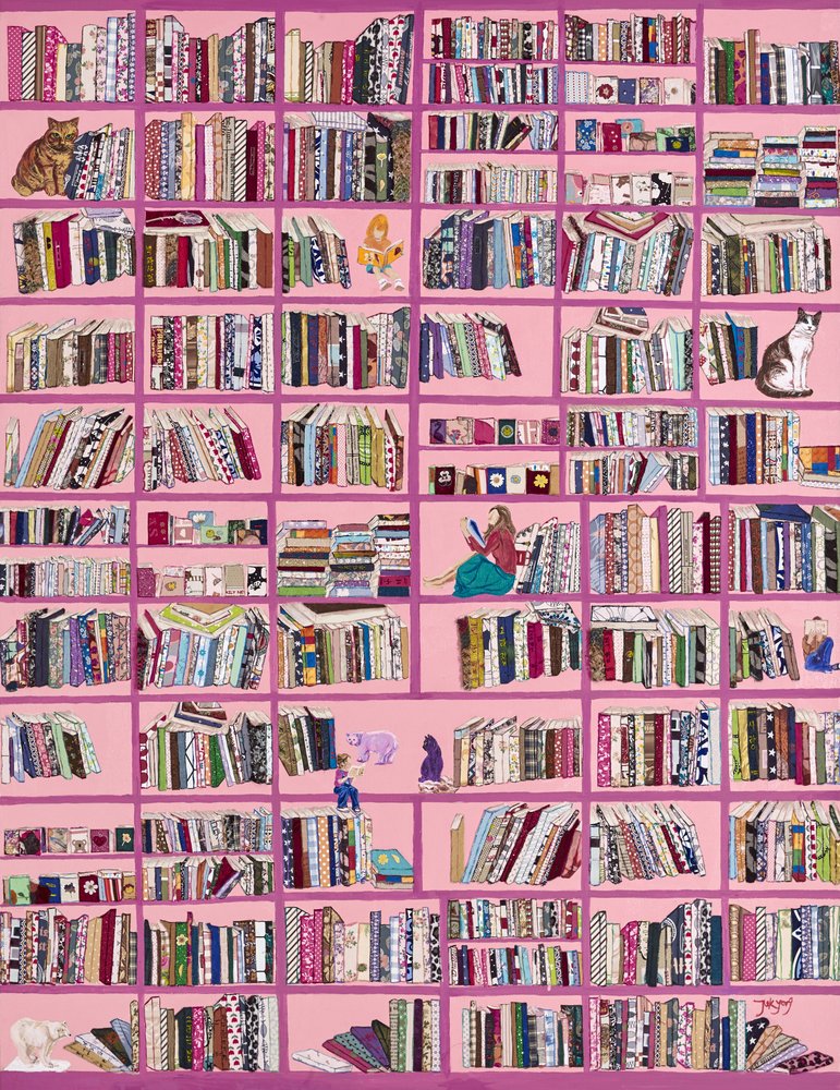 Biblioteca Acolhedora em Tons de Rosa de Jukyong Park