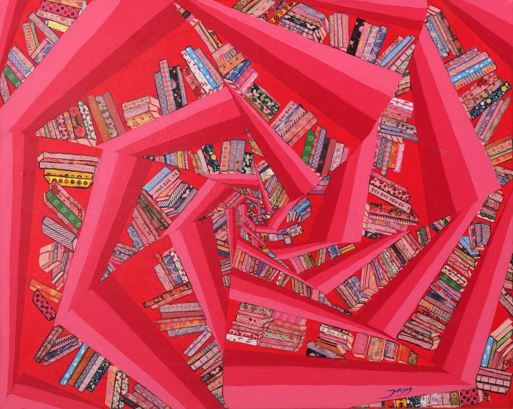 Livros Vermelhos em Espiral de Jukyong Park
