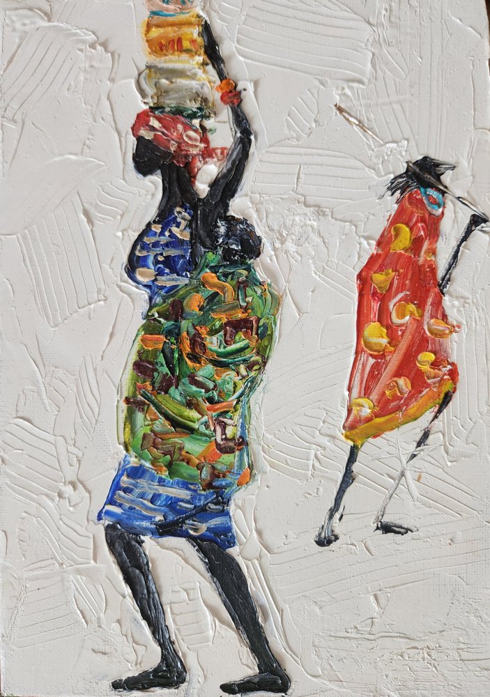 Figuras africanas vibrantes de Jukyong Park