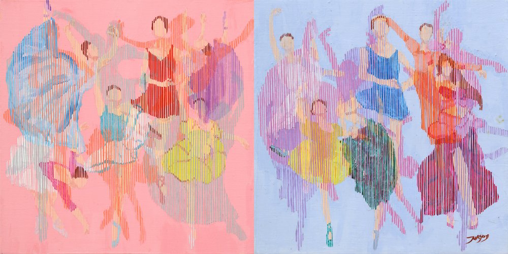 Figuras de dança vibrantes de Jukyong Park