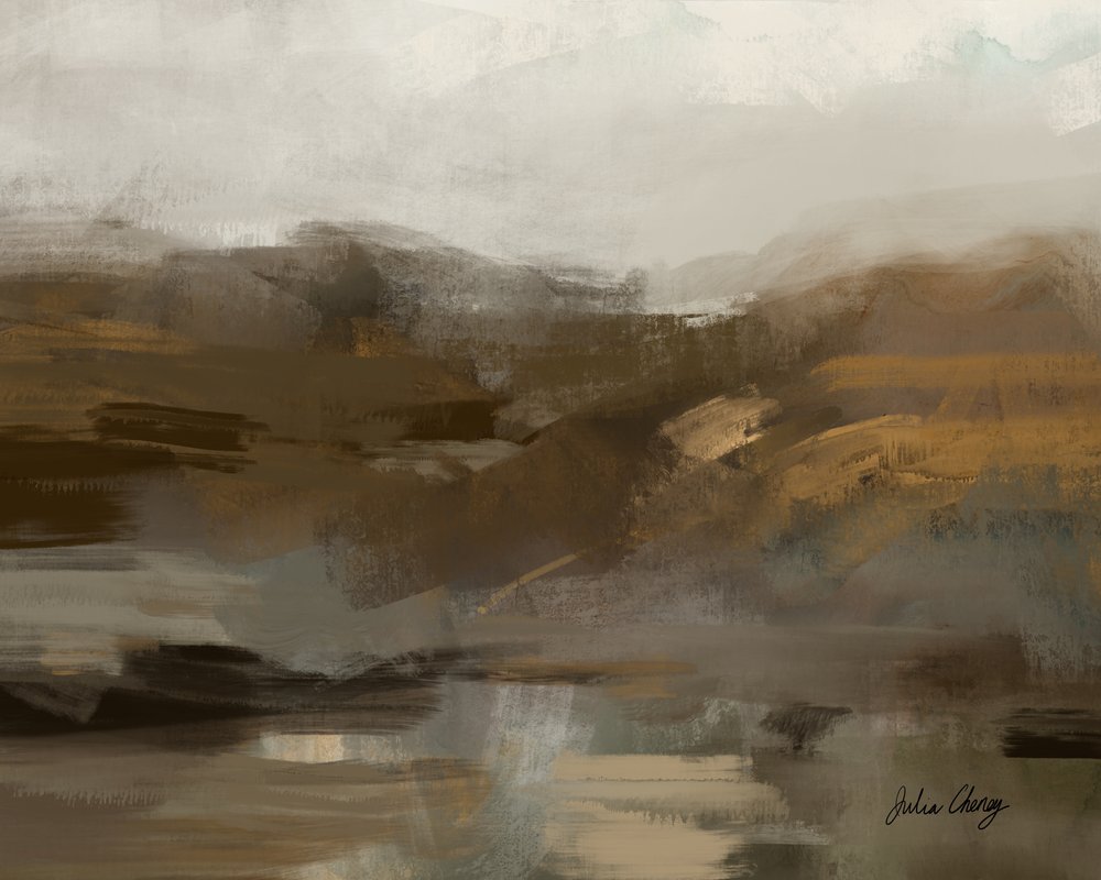 Paisagem da Montanha Ennevoada de Julia Cheney