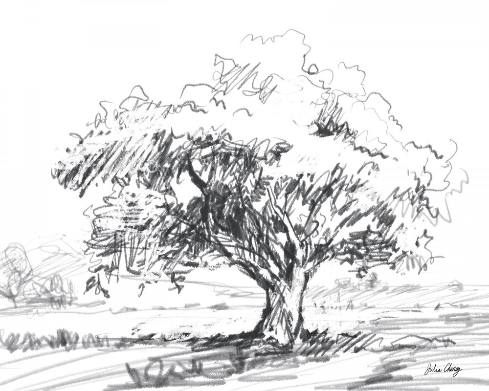 Desenho de uma árvore rústica de Julia Cheney