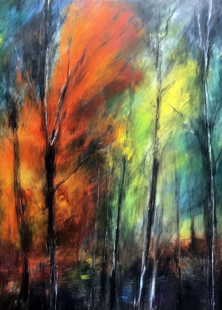 Floresta outonal colorida de Justyna Jaszke