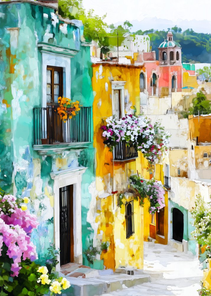 Escadarias coloridas da cidade de Justyna Jaszke