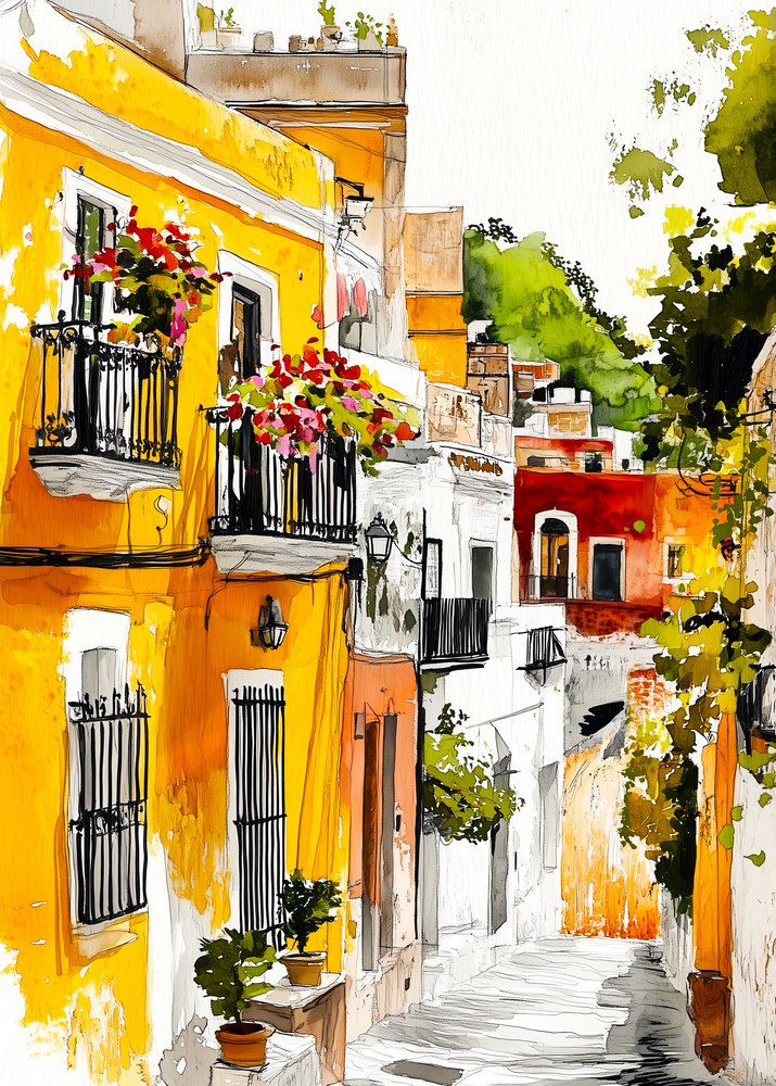Beco mediterrânico colorido de Justyna Jaszke