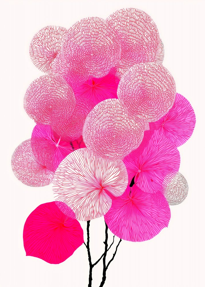 Plantas botânicas modernas em tons de rosa de Justyna Jaszke