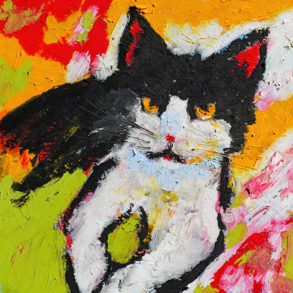 Vibrante pintura de gato de Justyna Jaszke