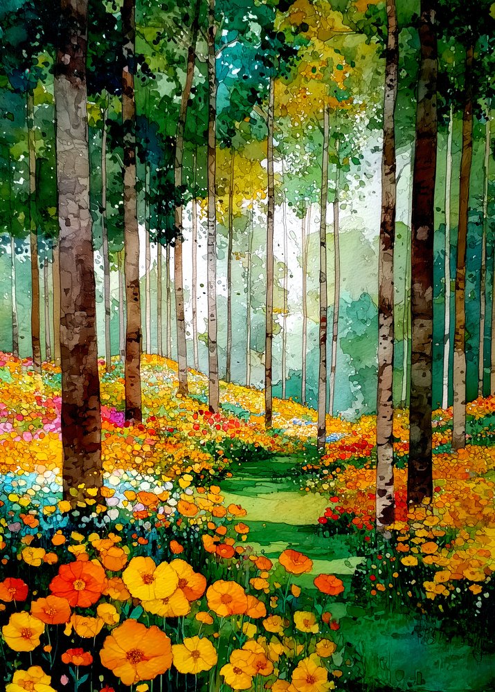 Caminho pela Floresta Vibrante de Justyna Jaszke