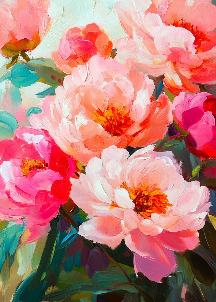 Flores de peónia vibrantes de Justyna Jaszke