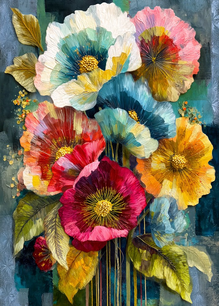Pintura vibrante de papoilas de Justyna Jaszke